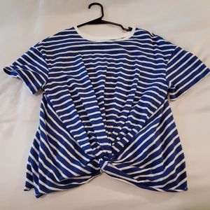 Blue and white striped shirt